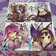 ノーゲーム・ノーライフ 入場特典 色紙 シュヴィ　リク　ジブリール　イヅナ　4点