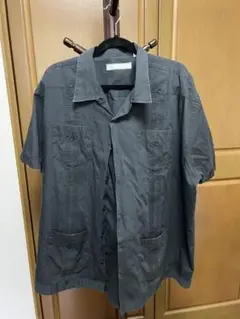キューバシャツ　半袖シャツ 2XL 黒