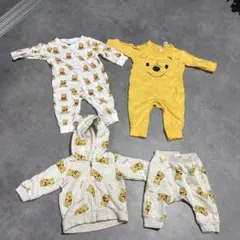 H&M プーさんロンパース60〜65サイズ2枚 上下セット60サイズまとめ売り