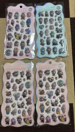 ジ*ル様 LABUBU ボンボンドロップシール 4枚セット