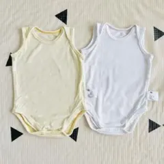 ユニクロ　コットンメッシュボディスーツ　ノースリーブ　肌着　ロンパース