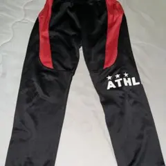 アスレタ（ATHLETA）トレーニングパンツ ジャージ【160】　黒，赤のサムネイル