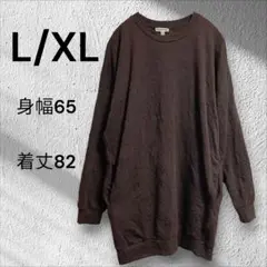 アメリカ古着 ブラウン トレーナー L/XLサイズ ポケット付き