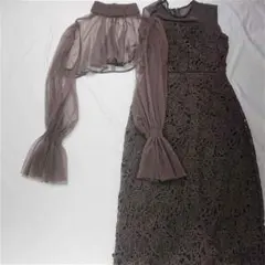 &ルイエ ブティック レース切替ワンピース＋シアーボレロセット Mサイズ