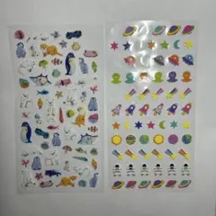 海の動物　宇宙シール 2シートセット