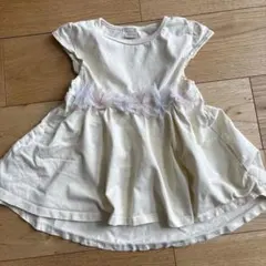 petit main フラワー装飾チュニック 120cm