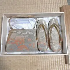 最終値下げ　早い者勝ち　佐賀錦の 草履とバッグのセット　美品