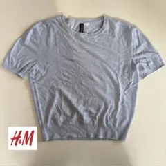 H&M サマーニット　半袖　薄水色　S