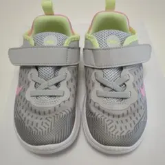 Nike キッズシューズ グレー/ピンク/イエロー ベルクロストラップ