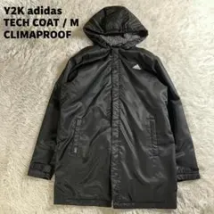 00s adidas フリース裏地 フード付 ナイロン コート Y2K M