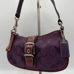 COACH ソーホー ワンショルダーバッグ アクセサリーポーチ シグネチャー 紫 COACH ソーホー ワンショルダーバッグ アクセサリーポーチ
