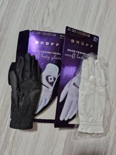 ONOFF レディース ゴルフグローブ 17cm 2点セット