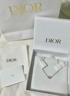 Dior CDシグネチャー ネックレス シルバー 正規品 保存袋付き留め具要
