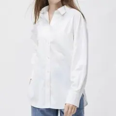 GU オーバーサイズシャツ 長袖 UVカット機能付き ジーユー 白 ホワイト