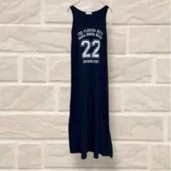 1879【イーハイフンワールドギャラリー】ノースリーブロングワンピース ロゴ F