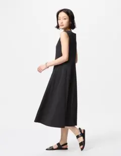 UNIQLO ブラック ウルトラストレッチワンピース XL 丈短め