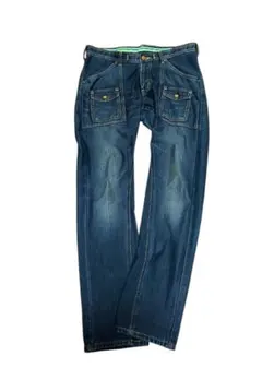 Lee リー ブッシュパンツ風 ワークデニム L インディゴ エドウィン製