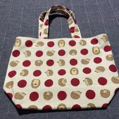 ハンドメイド　ミニトートバッグ　ハリネズミ