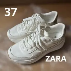 ZARA プラットフォーム スニーカー 37 ホワイト 新品未使用 - メルカリ
