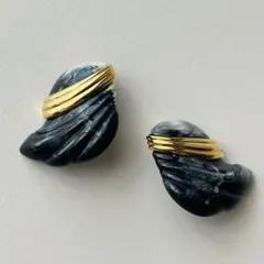 マーブル　イヤリング　ビンテージ　ヴィンテージ コスチュームジュエリー