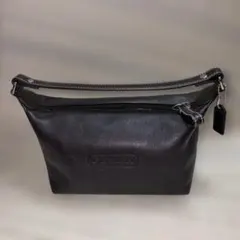COACH コーチ ロゴ型押し アクセサリーポーチ レザー 黒のサムネイル