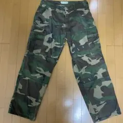 迷彩 ワイドパンツ バギーパンツ ミリタリー カモ ARMY ウッドランドカモ