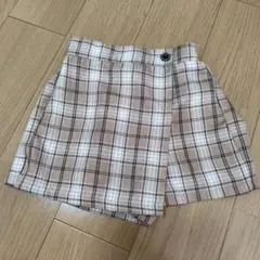 チェック柄キュロットスカート ベージュ系