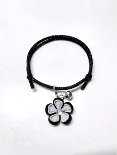 つまみ細工のゴム紐首輪☆2重黒