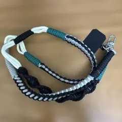 スマホショルダーストラップ 多色編みひも グリーン