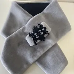 【新品・未使用】近沢レース エコファーショール／マフラー グレー×ブラック