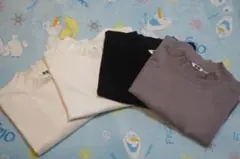 エアリズムコットンオーバーサイズモックネックT（5分袖）　4枚