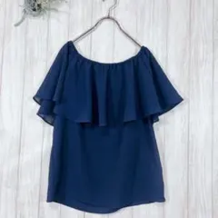 ☆アースミュージック&エコロジー (F) オフショルダー カットソー ネイビー