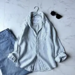 フランクアンドアイリーン リネン ストライプ シャツ バリー Sのサムネイル