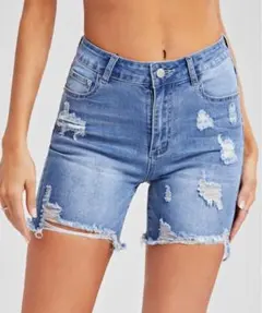 【新品】SHEIN ショート パンツ デニム ストレッチ レディースMサイズ