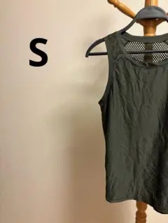 オリーブグリーン メッシュバック タンクトップ　ヨガウェア【S】お値下げok