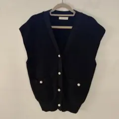 【Loungedress(ラウンジドレス) 】パール釦フレンチカーディガンのサムネイル