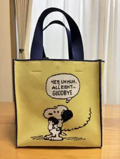 スヌーピー刺繍トートバッグ イエロー