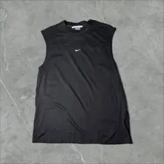 NIKE ナイキ センターロゴ ゲームシャツ ノースリーブ ブラック 黒