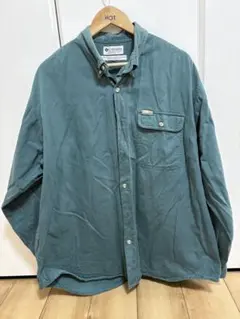 【古着】Columbia メンズ長袖シャツ XL グリーン