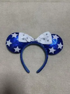 ディズニー カチューシャ スパンコール ブルー 【美品】