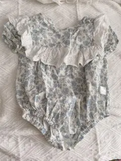 花柄ロンパース フリル付き 70サイズ 半袖