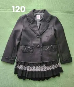 axes femme KIDS 子供用 黒ジャケット 黒チェックスカート 120