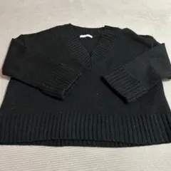 chocol raffine robeブラック Vネックセーター ニット フリー