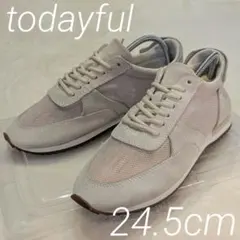 todayful トゥデイフル レザーｘメッシュ スニーカー 24.5cm 美品のサムネイル
