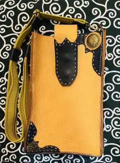 ハンドメイド⭐️本革⭐️サコッシュ⭐️コンチョインディアン❷