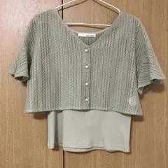 mysty woman ラッセルレースアンサンブル グリーン