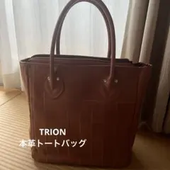 TRIONトライオン トートバッグ縦型 牛革 グローブレザー　タンのサムネイル