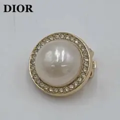 Christian Dior パール イヤリング クリップ ダイヤモンド 金色