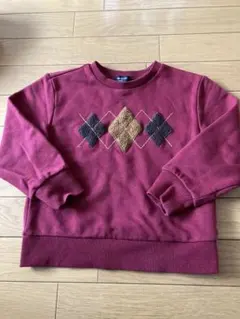 COMME CA ISM コムサ　赤　トレーナー 120 ボルドー　裏毛