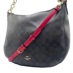 美品 コーチ ショルダーバッグ ワンショルダー 2way PVC ブラウン